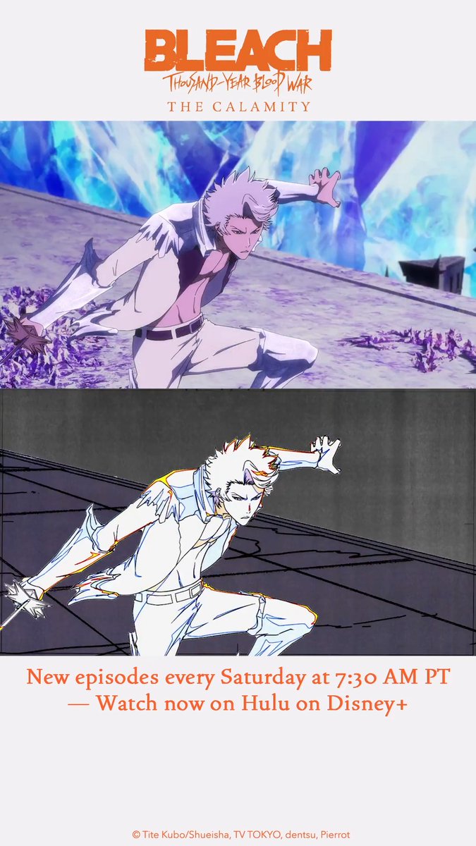 Toshiro Hitsugaya’s coldest moment yet? ❄️⚔️ Here's a behind-the-scenes look at his clash with Gerard Valkyrie from Episode 44 of BLEACH: Thousand-Year Blood War ✍️