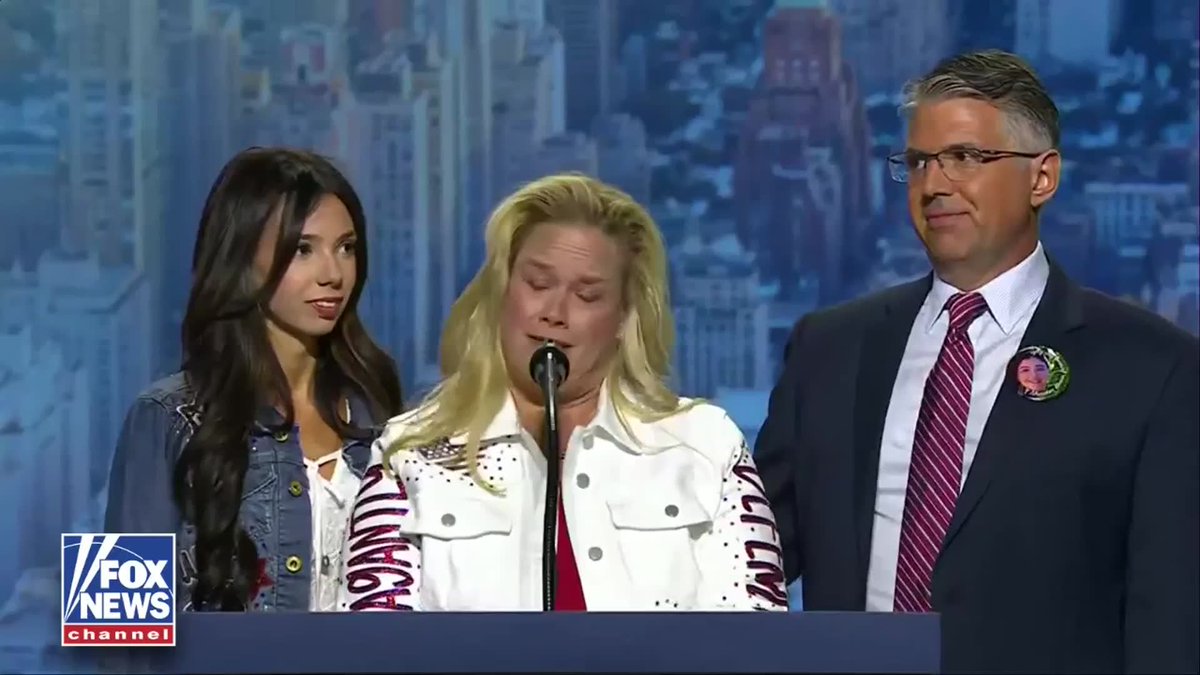 "The one thing it can never, ever steal is our hope." Jessica Gorman gets emotional at the RNC Midterm Convention in Dallas as she unveils a handcrafted "buddy bench" honoring her daughter Sheridan, who was killed by an illegal immigrant, and other Angel Families who have lost loved ones.