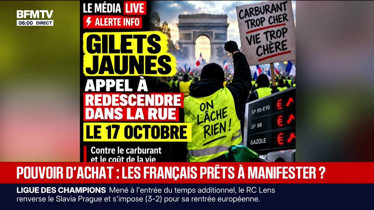 Pouvoir d'achat: sur les réseaux sociaux, des affiches appellent au retour des gilets jaunes de 2018 et à des manifestations