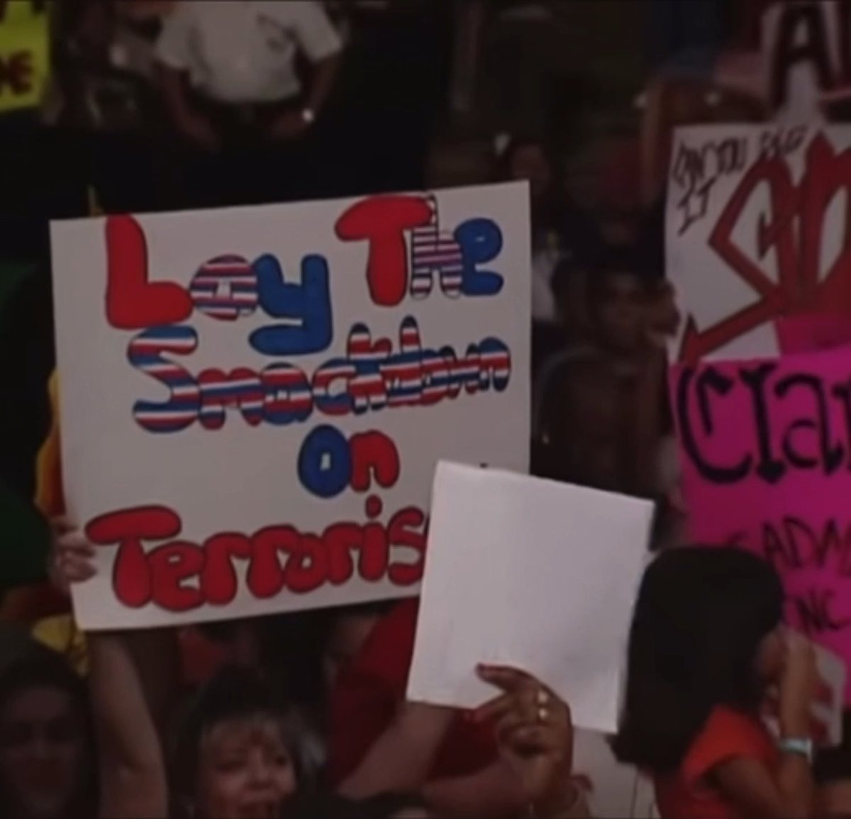 On this day, 25 years ago Vince McMahon gave the first public speech in front of a full crowd since the 9/11 attacks: “We will not live our life’s in fear” “The citizens of the United States are NOT afraid” “We are damn proud to be Americans” (2001)