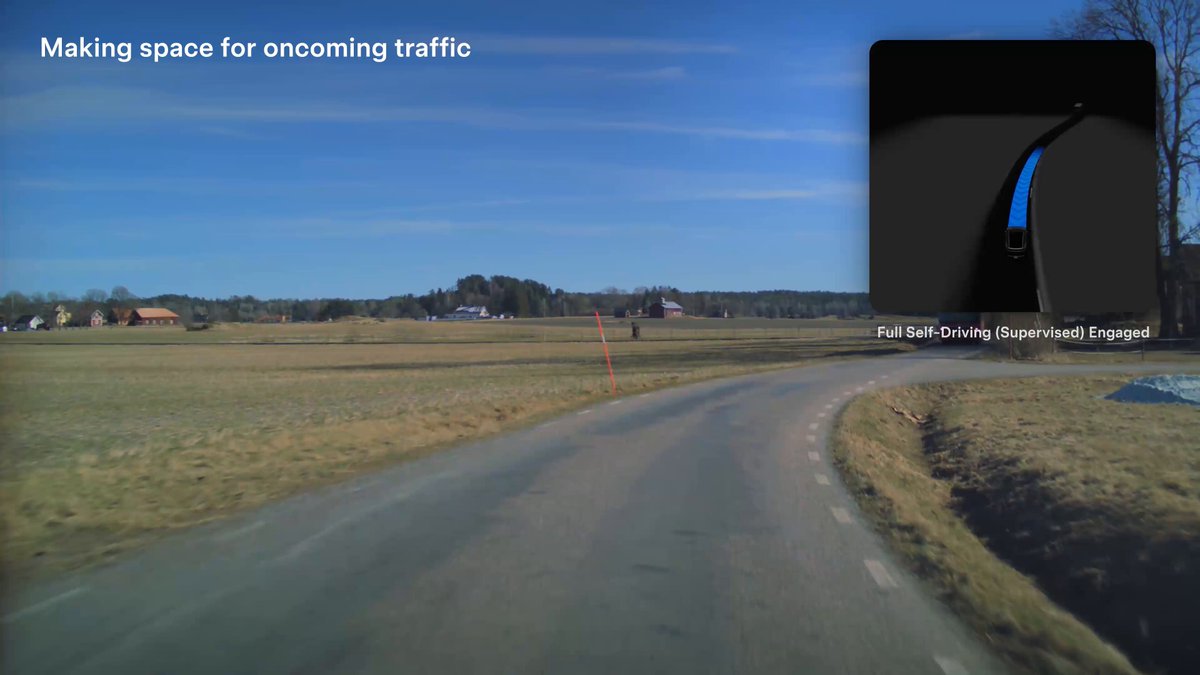 Nearly a year of FSD Supervised testing in Sweden: complex scenarios on city streets &amp; rural roads, at the appropriate speed, across the full range of Nordic weather
