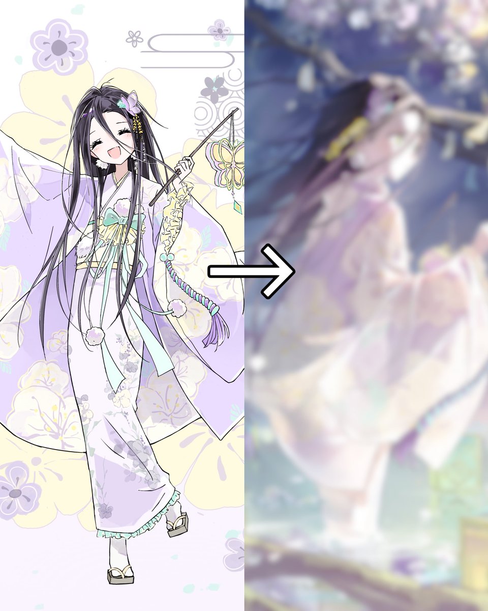 给光画的和服立绘➡️插画
