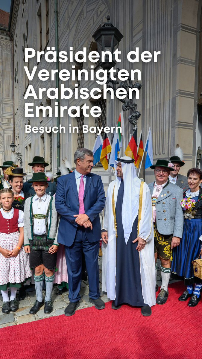 Eine große Ehre und ein guter Tag für Bayern! Die #VAE investieren zehn Mrd. Euro in Bayerns #Wirtschaft. Das ist ein echter Wachstumsbooster. Unsere #HightechAgenda wirkt. Danke für den heutigen Besuch und das starke Bekenntnis zu unserer Partnerschaft.