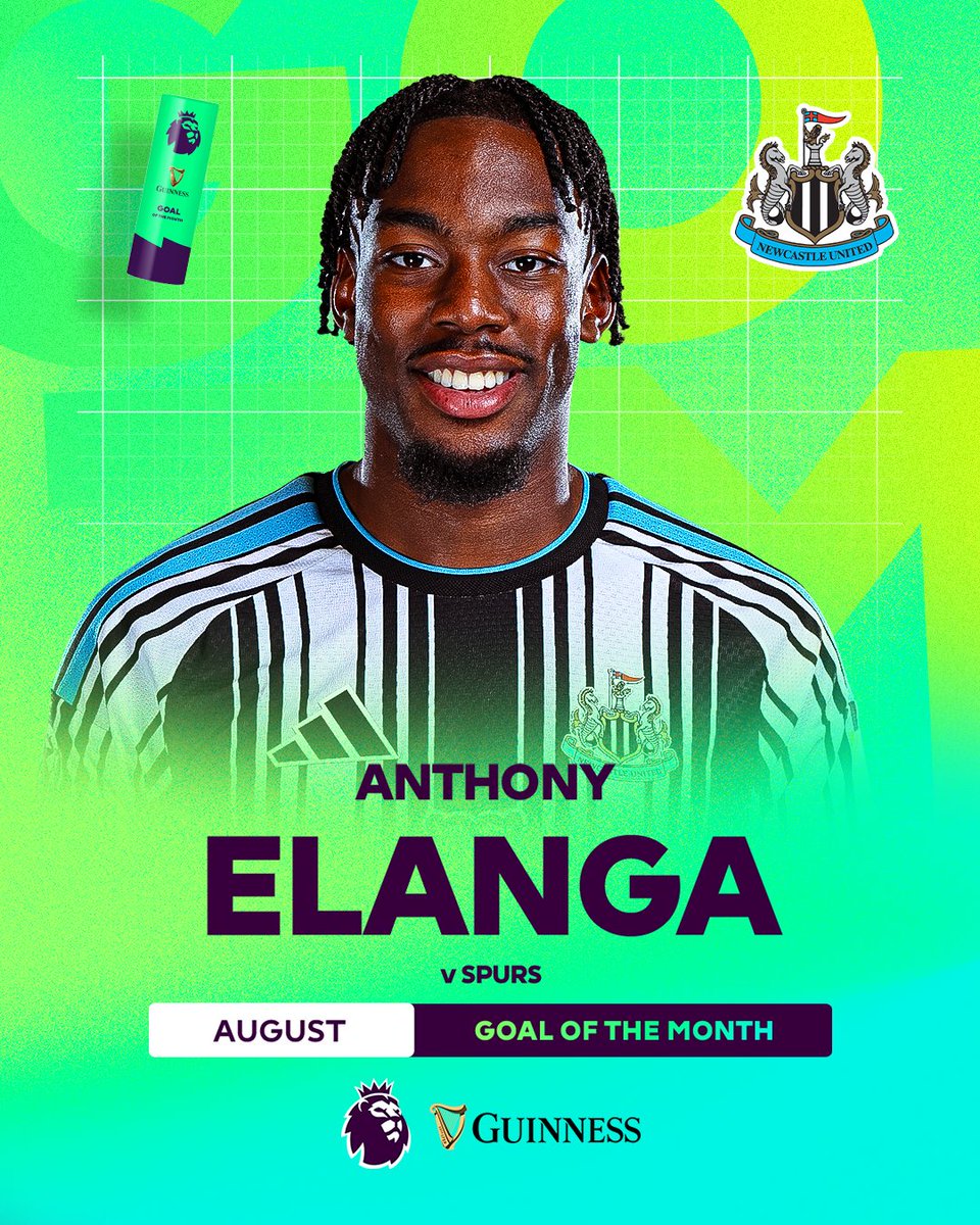 Scoring with three touches in style 💫 Anthony Elanga wins Guinness Goal of the Month for August for his solo finish against Spurs 🙌