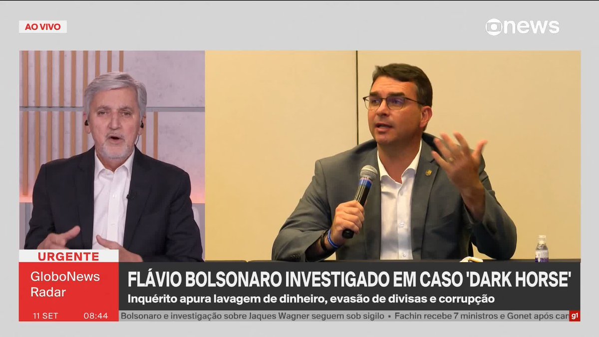 "As suspeitas [da PF] são de que a totalidade do dinheiro não tenha sido usada para produção do filme", comenta Valdo Cruz sobre abertura de investigação a Flávio Bolsonaro em caso 'Dark Horse'. ️➡️#GloboNewsRadar de segunda a sexta, às 08h30, na #GloboNews