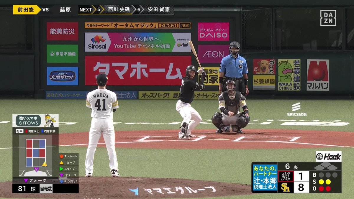 威風堂々 前田悠伍 無傷の12連勝 21歳左腕がリーグ単独トップに ※映像は6回の奪三振 🆓ソフトバンク×ロッテ(無料配信中) #sbhawks #だったらDAZN #FRIDAYBASEBALLLIVE