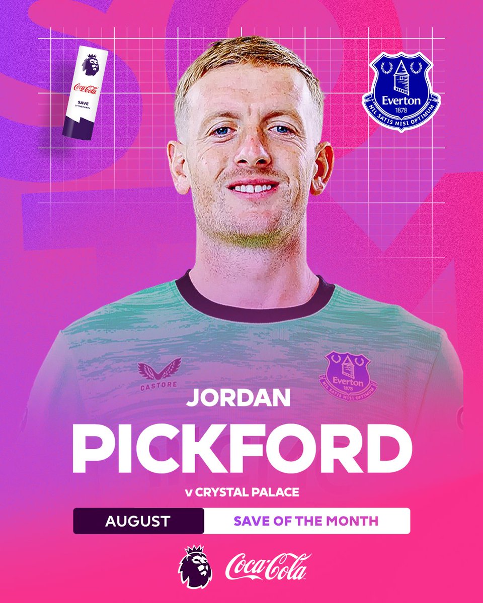 How did Jordan Pickford stop that? 🫨 The Everton goalkeeper wins Coca-Cola Save of the Month for August 🧤