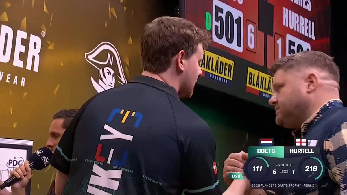 WRAPPED UP IN STYLE! 👀 Kevin Doets produces his second 100+ checkout of the match to seal a routine 6-1 victory over James Hurrell! 📺 #ET13