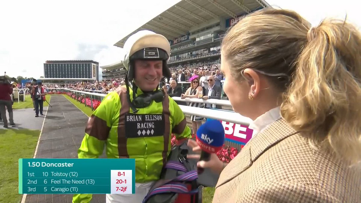 "You always miss that little spark!" Niall 'Slippers' Madden celebrates victory in the Leger Legends...