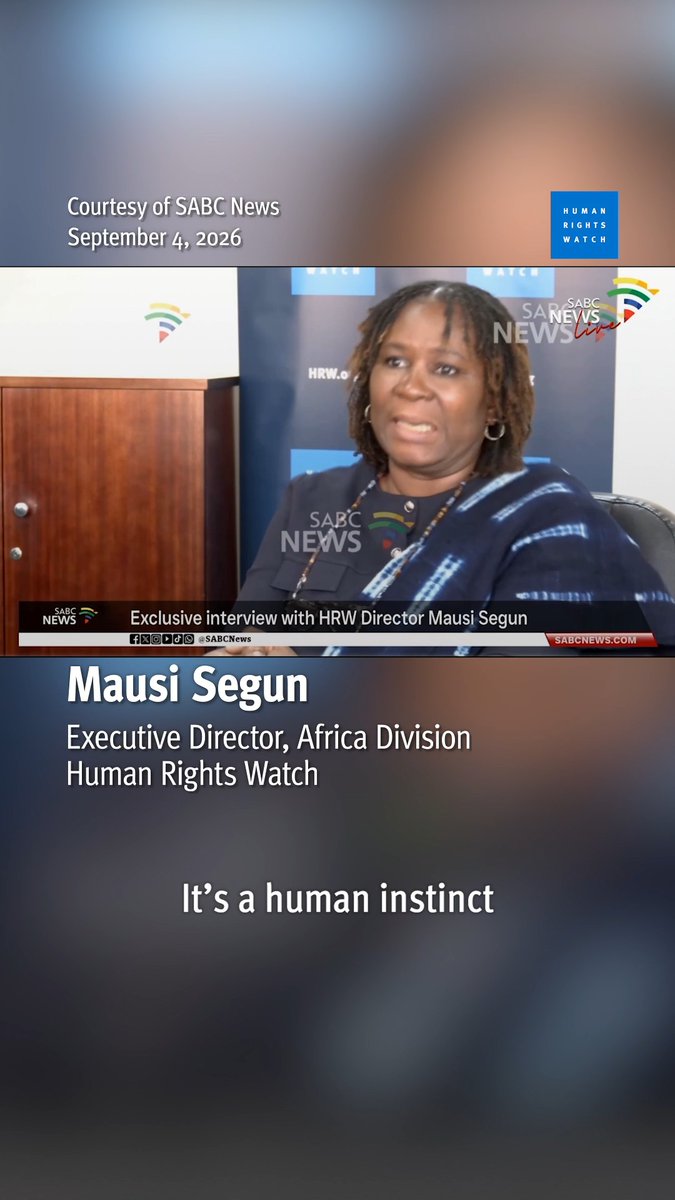 Finding safety and refuge is a "human instinct," says HRW Africa Director Mausi Segun. "If we block all of the legal channels, it’s like water, it will find a way." Mausi Segun speaks to SABC News on migration: