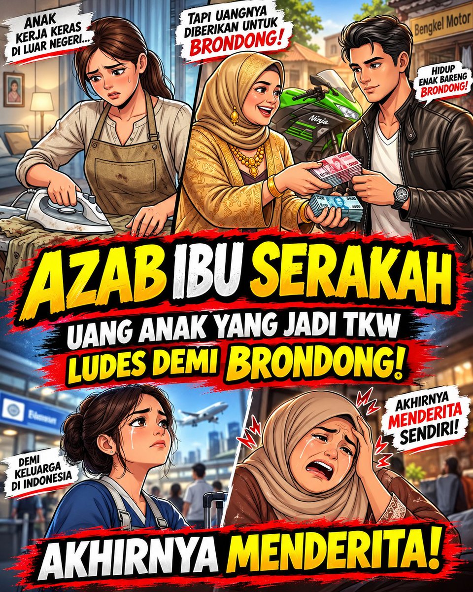 Cerita Hari ini - Azab Ibu Serakah Uang anak jadi TKW ludes demi Brondong!😡