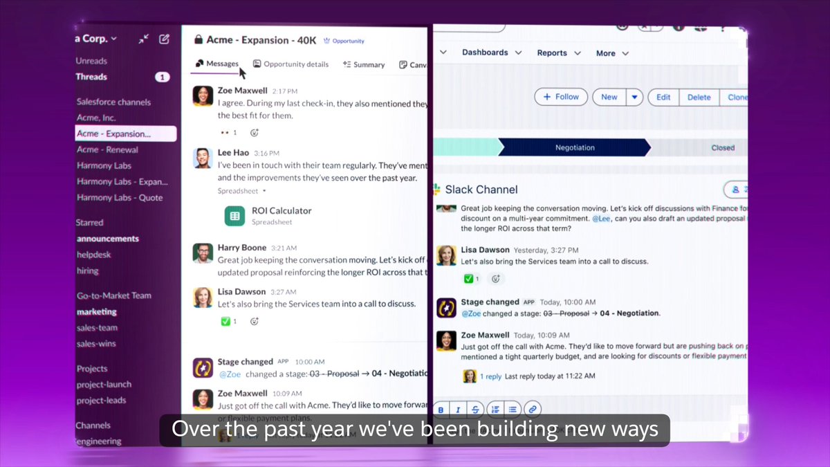 Introducing Slackforce Surfaces. Ask Slackbot for a report, dashboard, poll, charts, and more, and get a live, interactive interface your team can collaborate on, built from your own Salesforce data, context, and connected systems, right inside Slack. See it at Dreamforce. #DF26