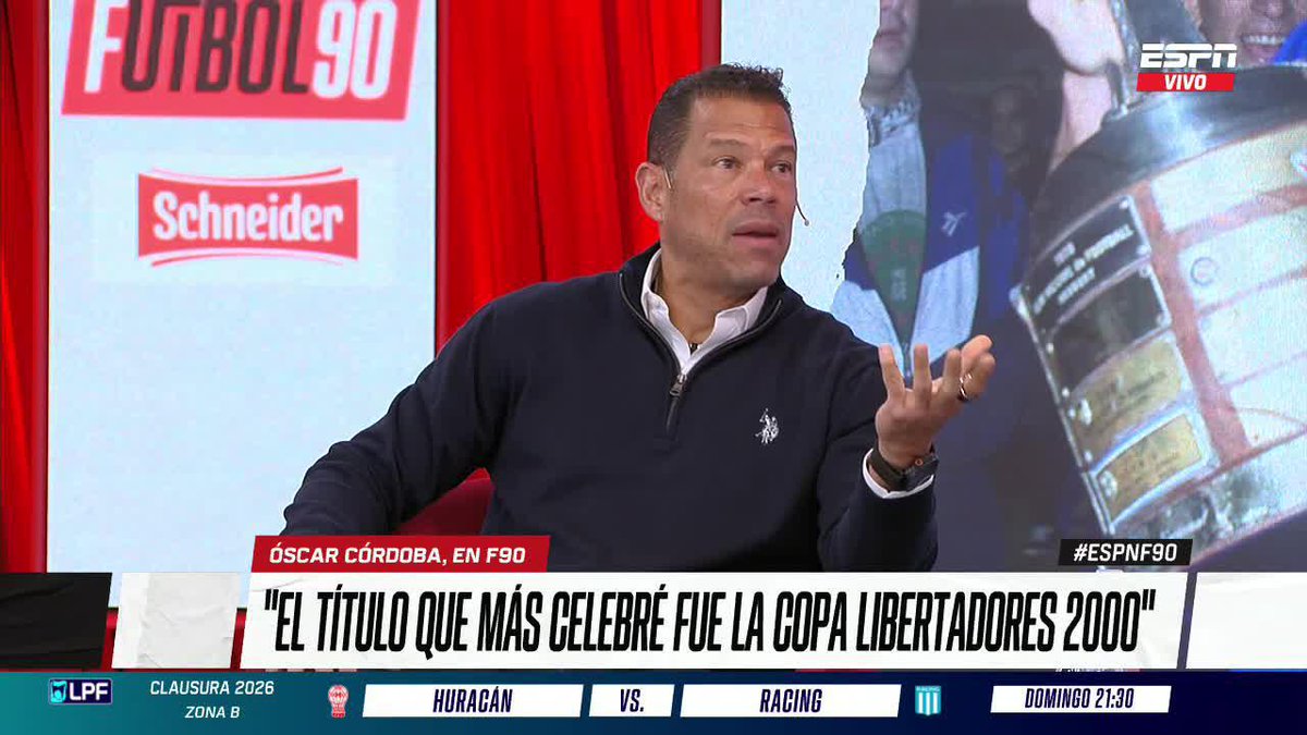 "TUVE LA FORTUNA DE TENER UN MAESTRO COMO BIANCHI" Óscar Córdoba destacó al Virrey y afirmó que la Libertadores 2000 fue el título que más festejó. ▶️ Mirá #ESPNF90 en el Plan Premium de #DisneyPlus