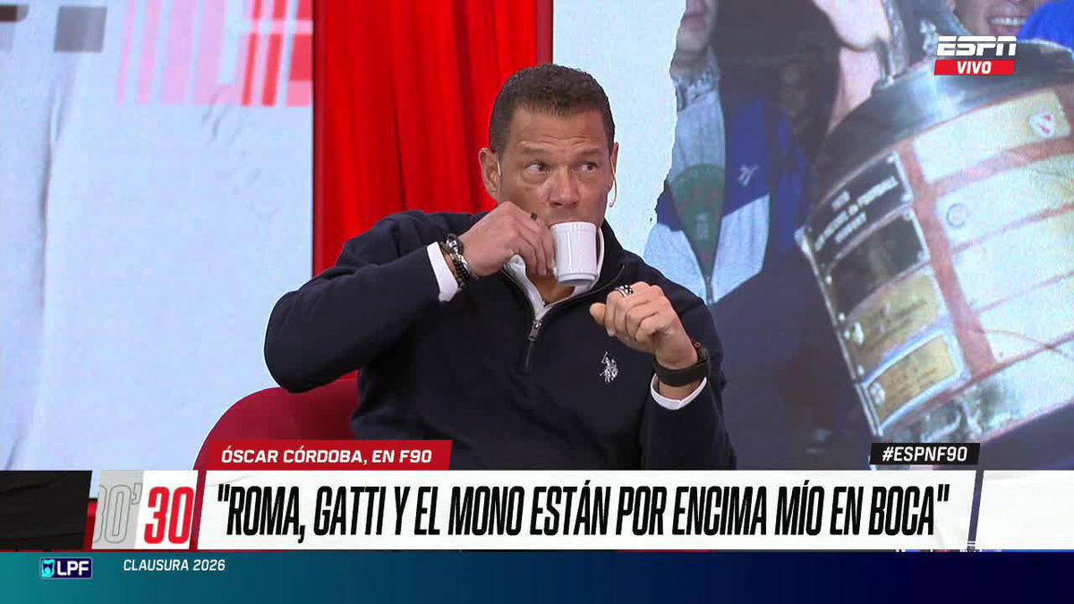 "ROMA, GATTI Y EL MONO ESTÁN POR ENCIMA MÍO EN BOCA" ¿Coincidís con Óscar Córdoba? ▶️ Mirá #ESPNF90 en el Plan Premium de #DisneyPlus