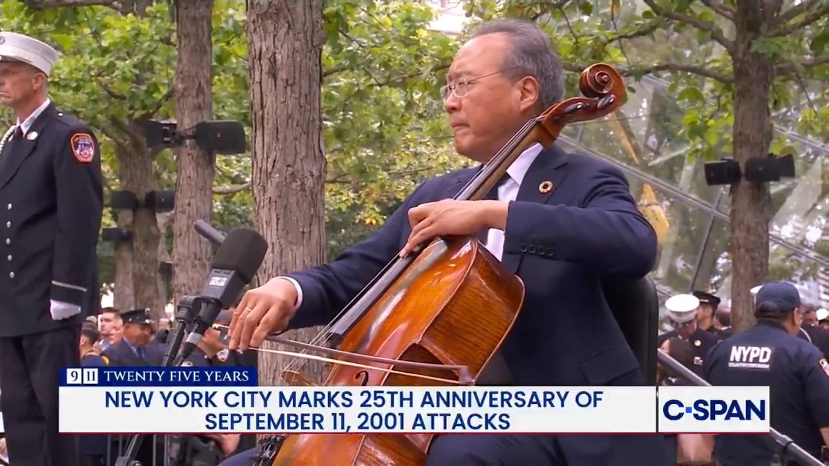 .Yo-Yo Ma performs at the New York City September 11th 25th Anniversary Commemoration Ceremony.