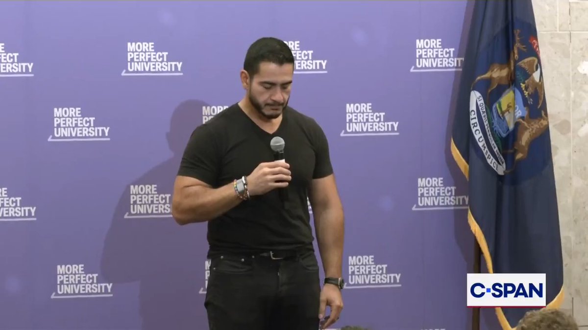 U.S. Senate candidate Dr. Abdul El-Sayed (D-MI) observes a moment of silence in honor of 9/11 at Michigan State University