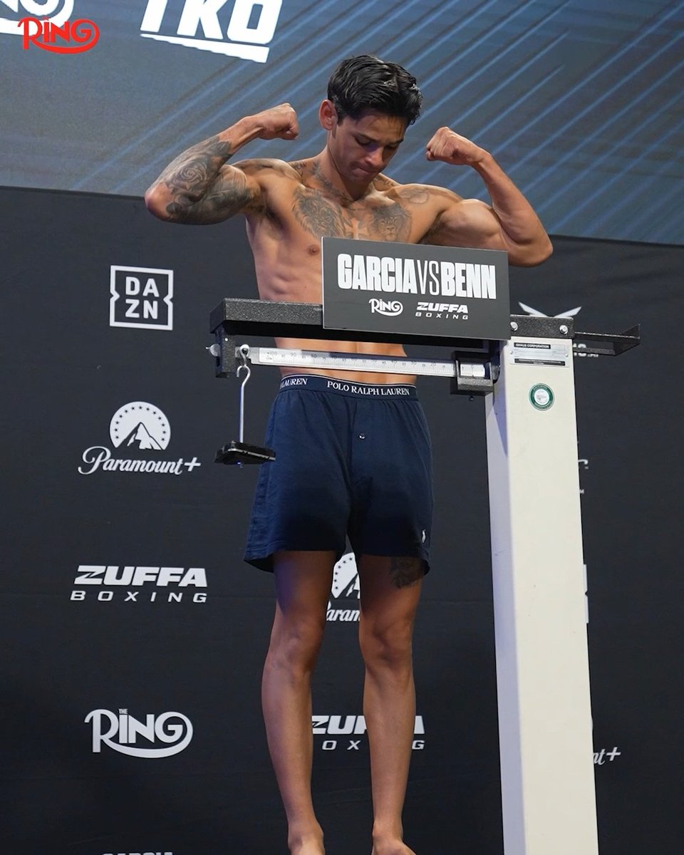 Ryan Garcia hits the scale at 145.5lbs ✅ #GarciaBenn l Sept 12th in Las Vegas 🥊