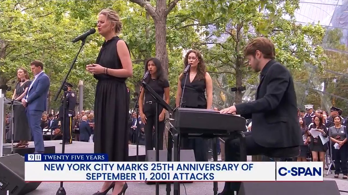 Jennifer Nettles performs "Go Rest High on That Mountain" at the New York City September 11th 25th Anniversary Commemoration Ceremony.