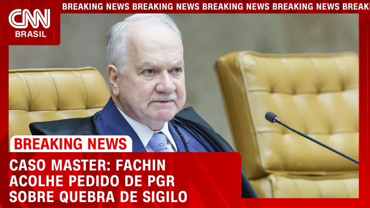Fachin acolhe pedido da PGR sobre quebra integral de sigilo do caso Master; assista #BastidoresCNN