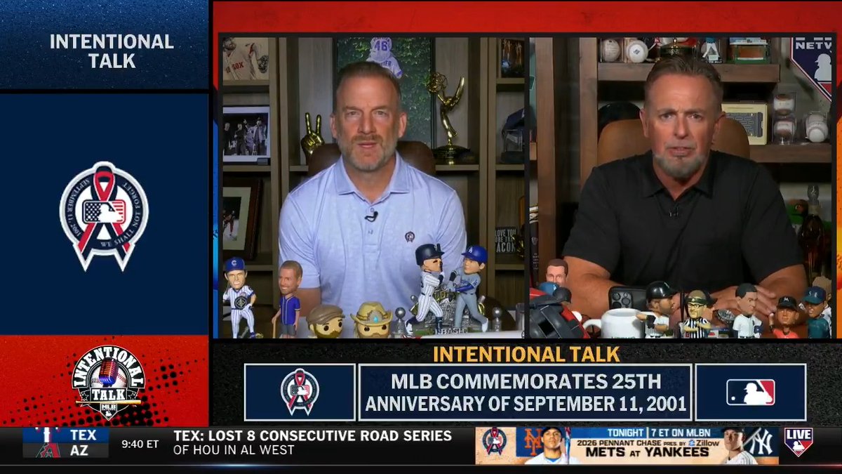 "To see an entire nation rally around each other... to be able to heal people, to be able to help people through a terrible time, baseball was given that." RyanDempster and Kevin Millar share their thoughts on the 25th anniversary of 9/11 and what it meant to them.
