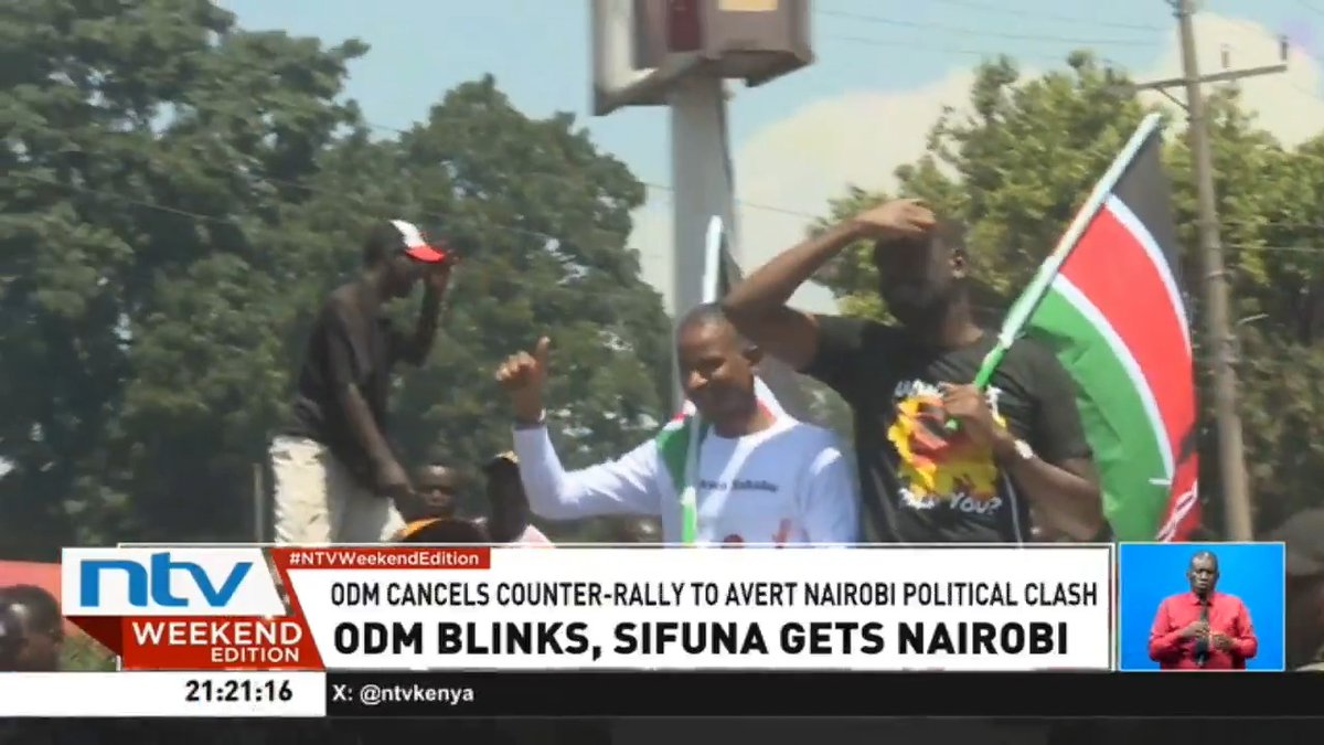 ODM blinks, Sifuna gets Nairobi ODM cancels plans to hold a rally on the same day as Linda Mwananchi. #NTVWeekendEdition James Smart