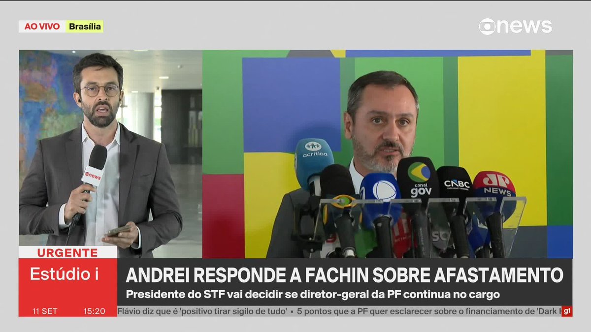 Andrei diz a Fachin que PF não monitorou André Mendonça, defende relatório contra ministro e afirma que chamar os relatórios de apócrifos é um equívoco. ➡️ #Estúdioi - de segunda a sexta, às 13h, na #GloboNews. Assista na TV e no Globoplay