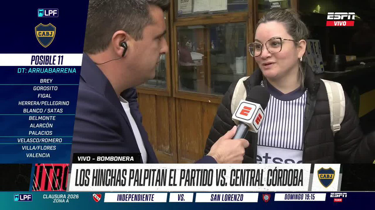 ESTÁN PASANDO COSAS De la mano del Tali, los hinchas de Boca palpitan el partido de esta noche contra Central Córdoba. ▶️ Mirá #ESPNFútbol3 en el Plan Premium de #DisneyPlus