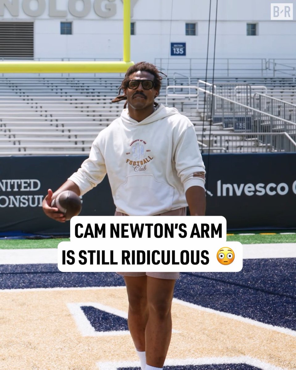 .Cam Newton’s arm is STILL ridiculous 🤯 LeSean McCoy’s reaction 😂 Full video: