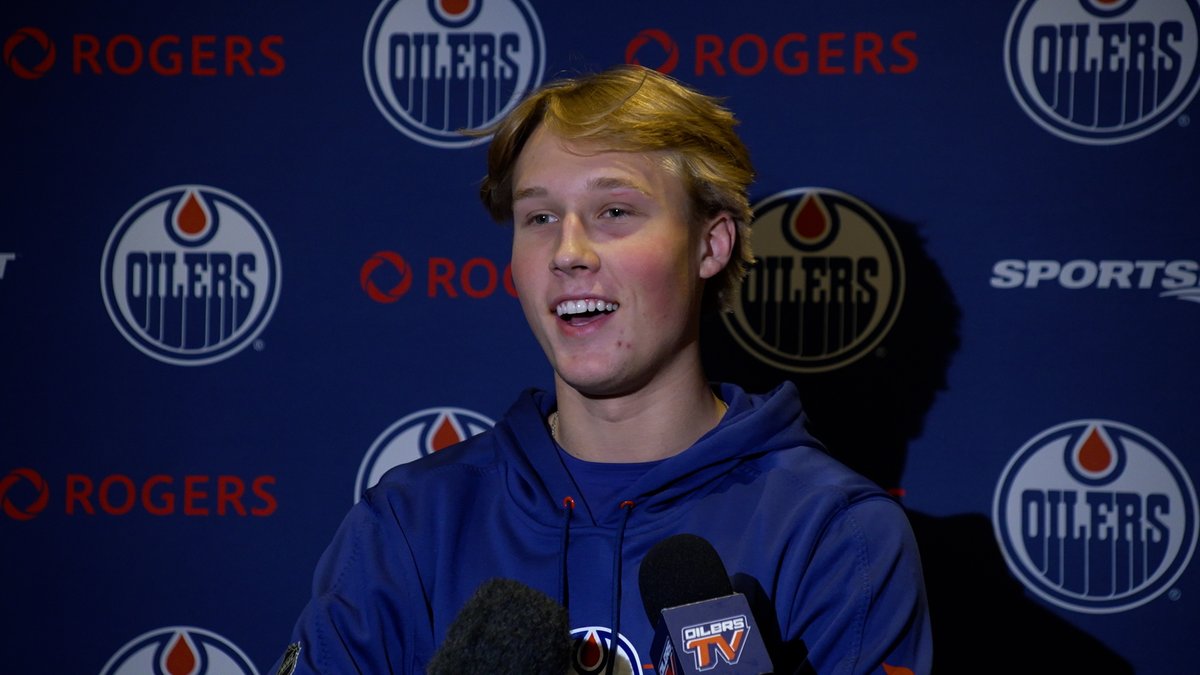 "I'm coming here doing my best on the ice & just trying to make a name for myself." Rudolfs Berzkalns checked in with the media ahead of his first #Oilers Rookie Camp. Enterprise | #LetsGoOilers