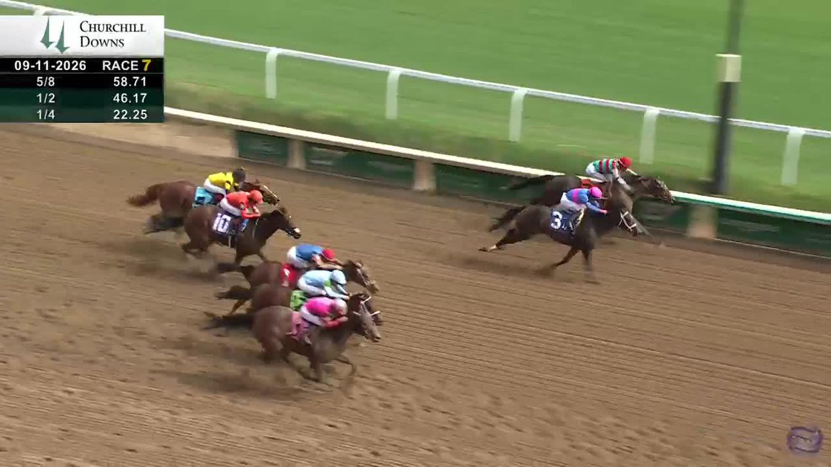🍾 𝗣𝗥𝗢𝗦𝗘𝗖𝗖𝗢 came from 10 lengths back… and finished on top! A bubbly debut Churchill Downs for the 2/yo daughter of Airdrie Stud's Girvin. 🥂 Jose Ortiz was in the irons for trainer reredevaux. First start. First win. Cheers! #TwinSpiresReplay