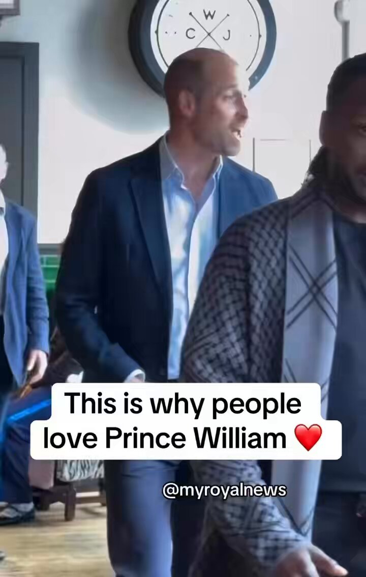 Imagine ur having a meal with ur friends &amp; chatting &amp; Prince William walks by, cracks jokes, sits down to take a pic and walks on while interacting with multiple people. Another example of why he’s so beloved—no airs, no obsession with security or drama. He’s just so likable.💕