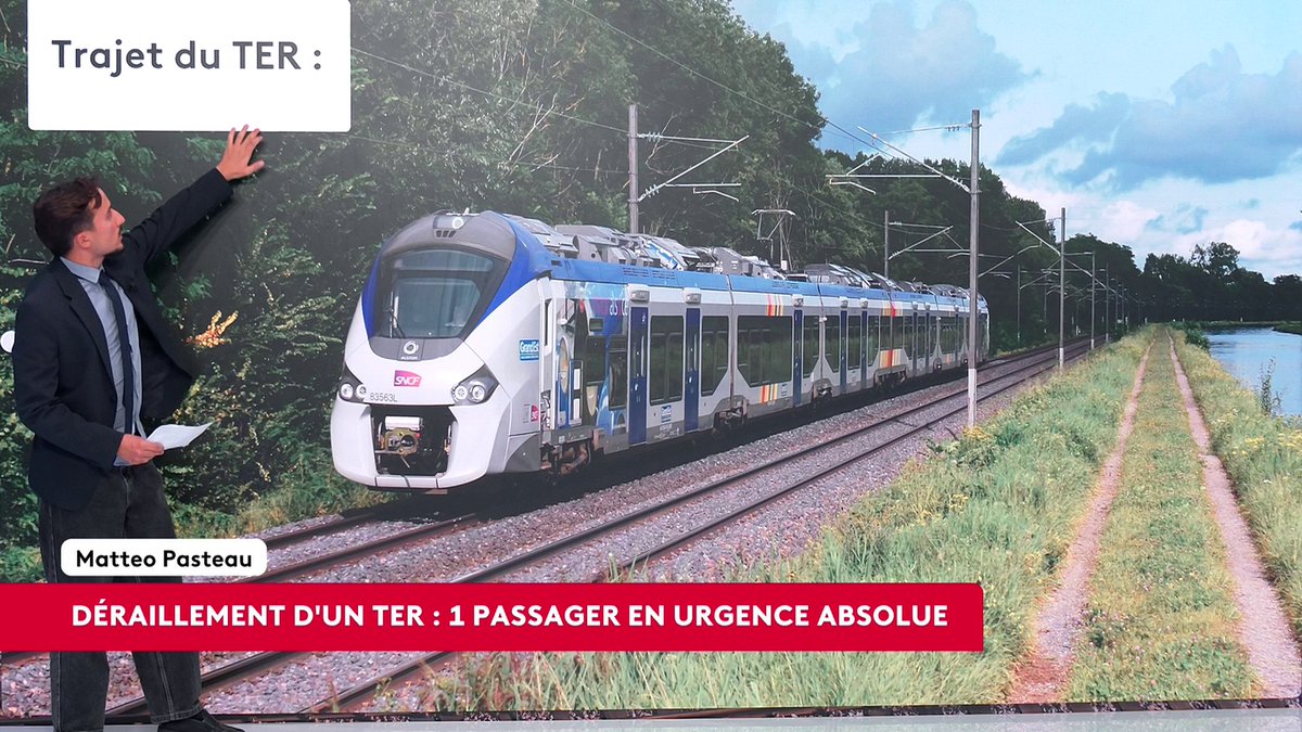 Un train reliant Rouen à Caen, qui transportait 180 passagers, a déraillé, vendredi 11 septembre, à Cléon, près d'Elbeuf (Seine-Maritime). Le bilan provisoire fait état de 44 blessés dont une femme de 18 ans en urgence absolue, héliportée vers le CHU de Rouen. #franceinfo