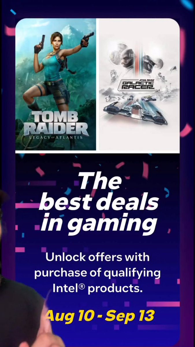 Intel Gamer Days is almost over but there's still time to grab some great deals 🎉 Grab a qualifying product and get BOTH Play Tomb Raider and STAR WARS: Galactic Racer™ as well! More info: