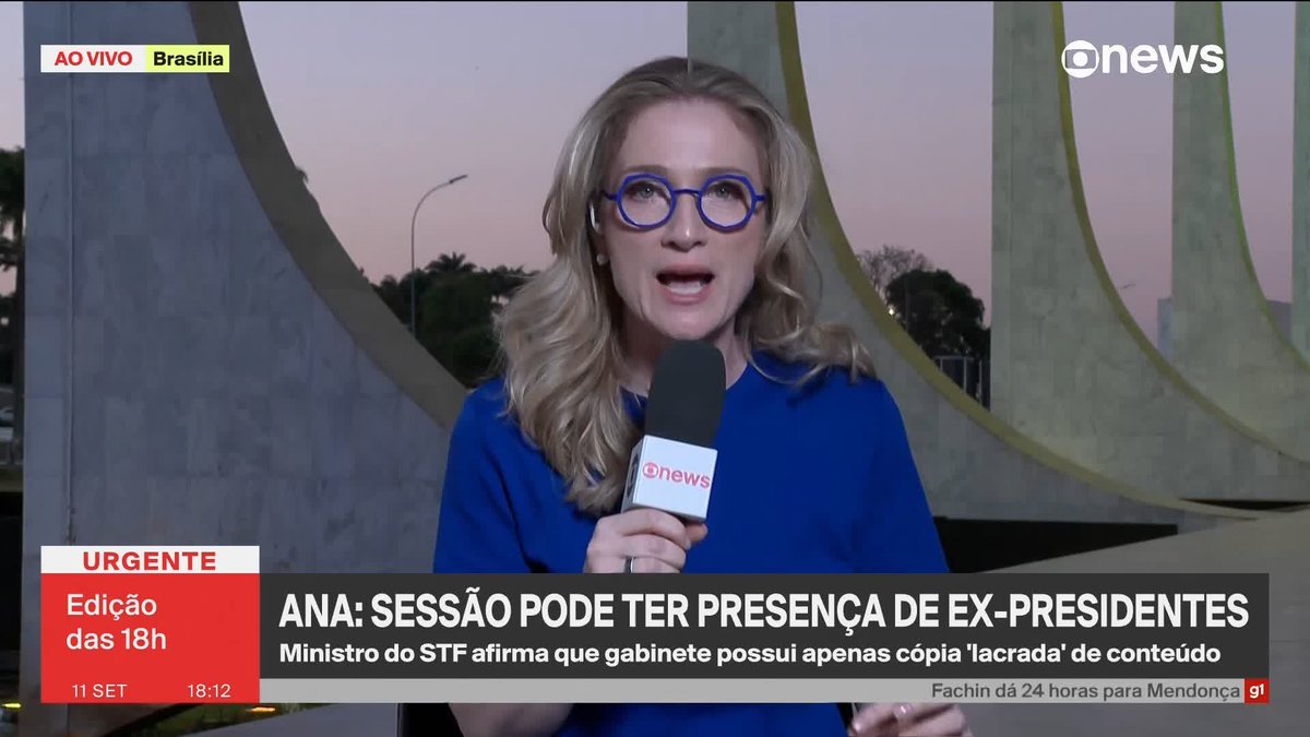 Ana Flor: Sessão do Supremo da próxima terça-feira (15) pode ter presença de ex-presidentes da Corte. ➡️ #Edição18 - de segunda a sexta, às 18h, na #GloboNews. Assista na TV e no #Globoplay