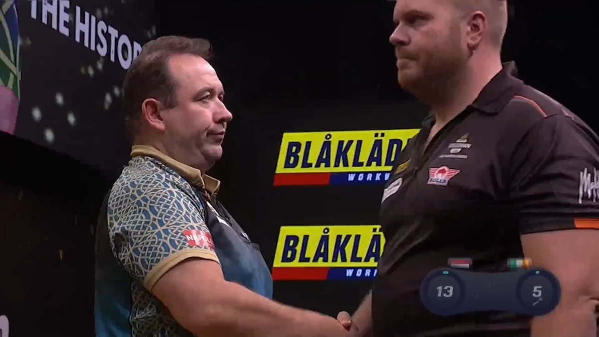 DOLAN DEFEATS DIRK! What a RIDICULOUS end to the night! 😳 Brendan Dolan rounds off Friday's action with a hard-fought 6-3 success against Dirk van Duijvenbode! 📺 #ET13