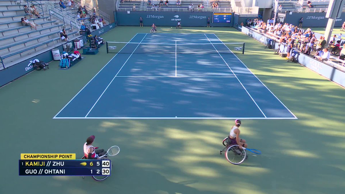 The No. 1 seeds finish on 🔝 Yui Kamiji and Zhenzhen Zhu win the wheelchair women's doubles title!