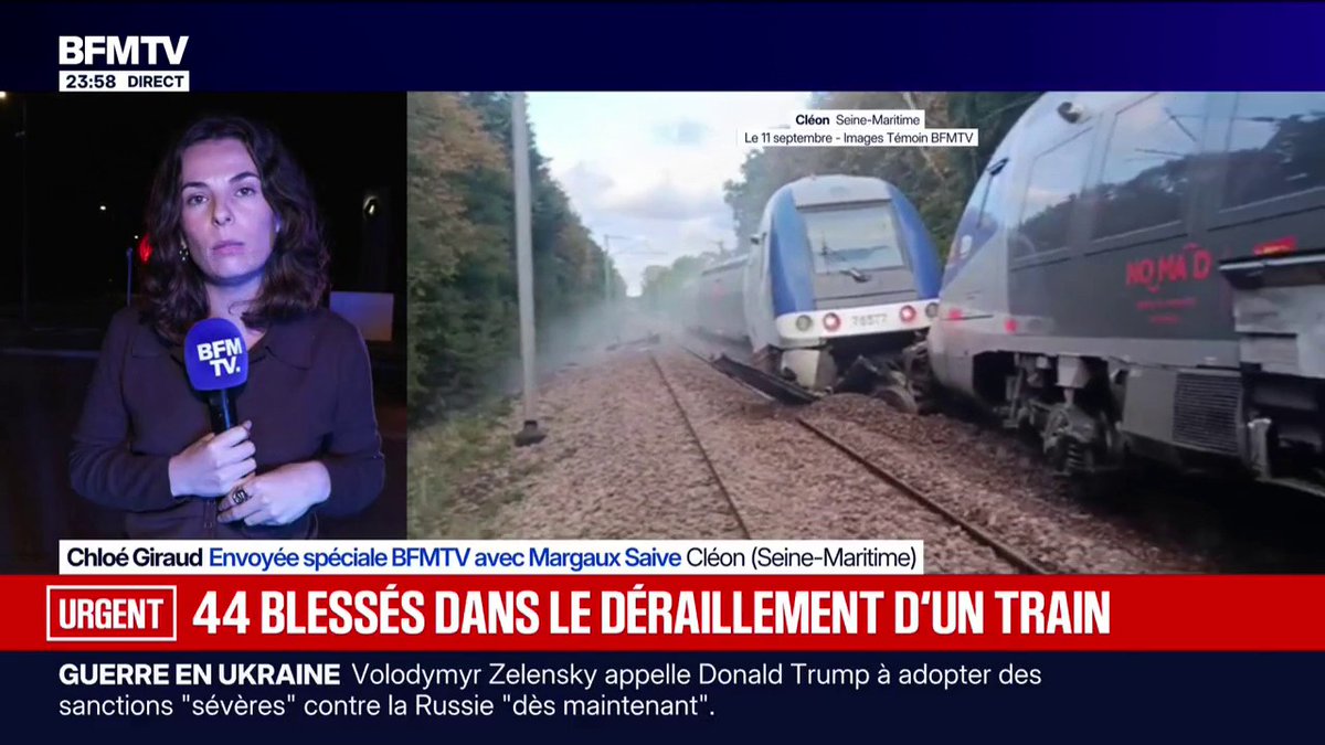Ce que l'on sait du déraillement d'un train en Seine-Maritime, qui a fait au moins 44 blessés