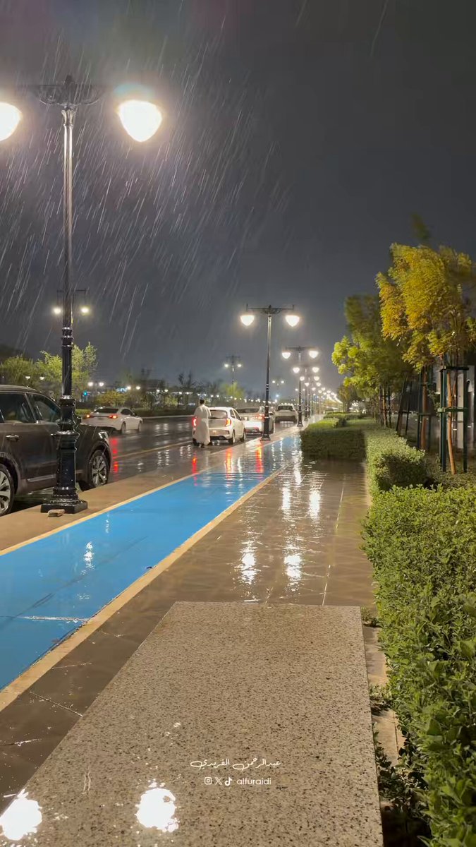 ليل ومطر 🩵 أمطار المدينة المنورة الآن ⛈️