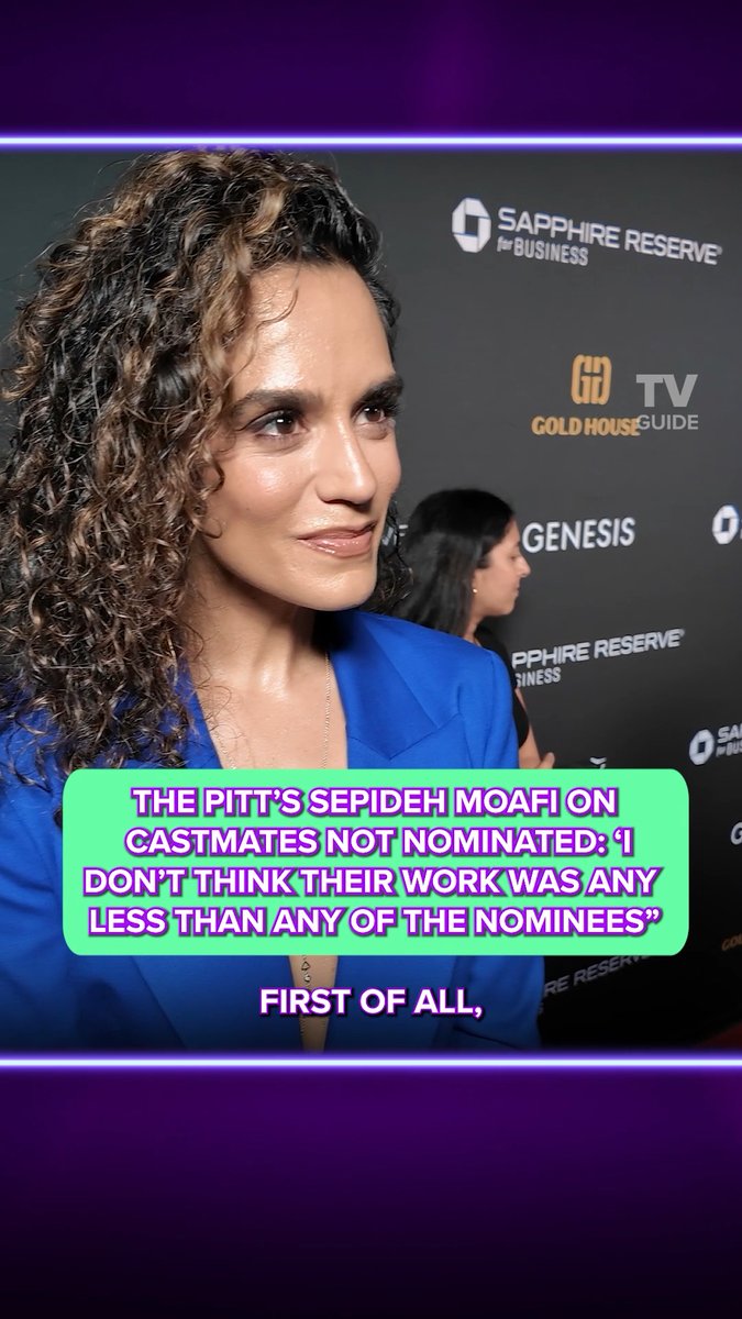 The Pitt's Sepideh Moafi praises castmates Shabana Azeez, Isa Briones, and Supriya Ganesh's performances at @goldhouseco's One House Toast to the Emmys
