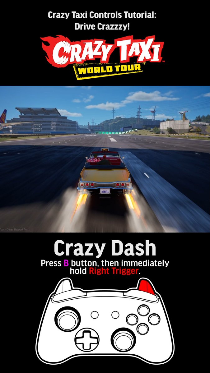 Hey hey hey!For those who got access, it's time to jump into the Closed Network Test! 🚕💨 Need a quick refresher? Check out this guide to the advanced controls in Crazy Taxi: World Tour and start hitting those fares in style. As a reminder, the Closed Network Test runs through September 13 at 5:00 PM PT.