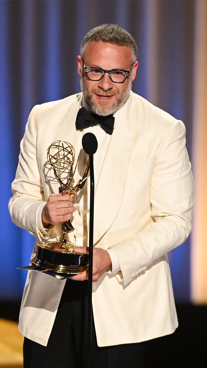 Seth Rogen accepts the Emmy for Outstanding Variety Special (Pre-Recorded) at the first weekend of the 78th Emmys ✨ Tune in to the 78th Emmys LIVE September 14 on NBC and Peacock, hosted by Mariska Hargitay 📺 #EmmyAwards #OutstandingVarietySpecial #SethRogen #78thEmmys