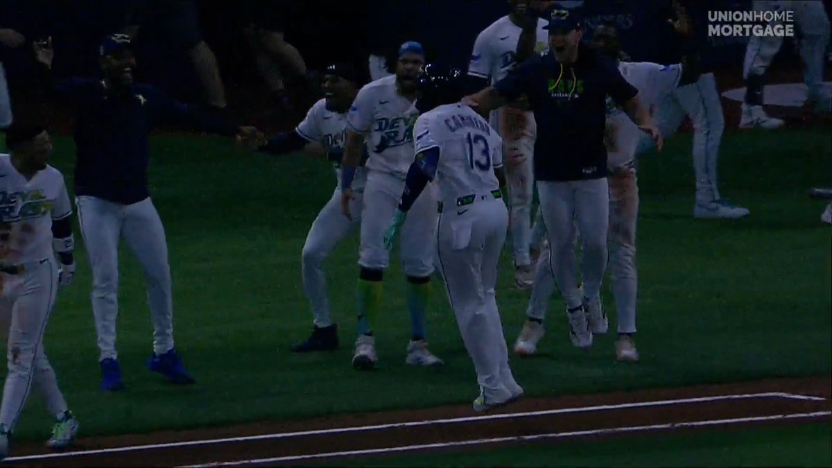 First career walk-off hit 40th home run of the season To send Tampa Bay Rays to October JUNIOR. CAMINERO.