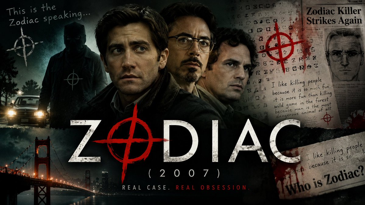 🎬Zodiac (2007) Film ini diangkat dari kisah nyata mengenai teror pembunuh berantai misterius yang dikenal sebagai "Zodiac Killer" #ZodiacMovie #CrimeThriller