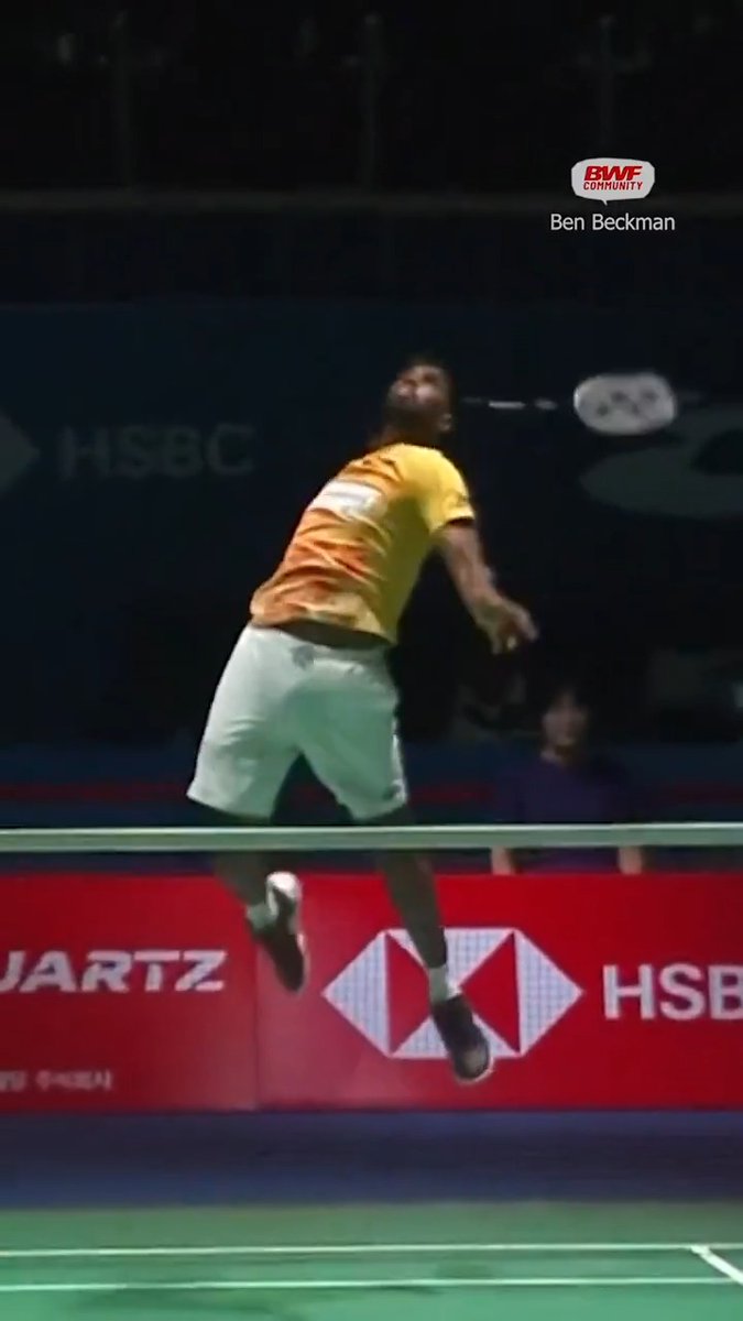 The fastest smash in #badminton. 💥 Where do you think Satwiksairaj Rankireddy 🇮🇳 got that power from? 🤔 📹: @benbeckmanbadminton