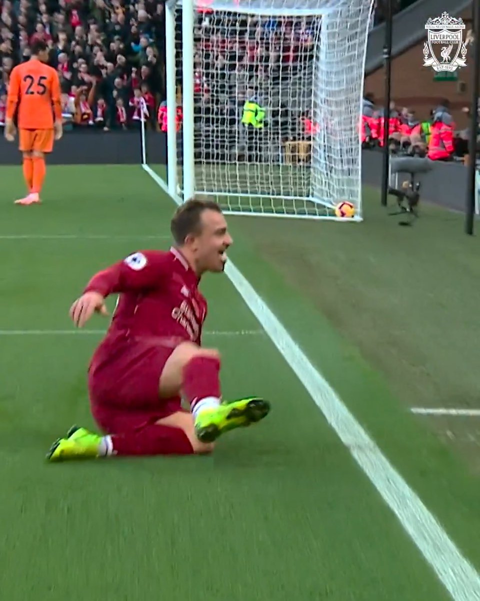 Fulham memories ✨ A boss finish from Shaqiri in 2018 as The Reds win 2-0 at Anfield 🔴