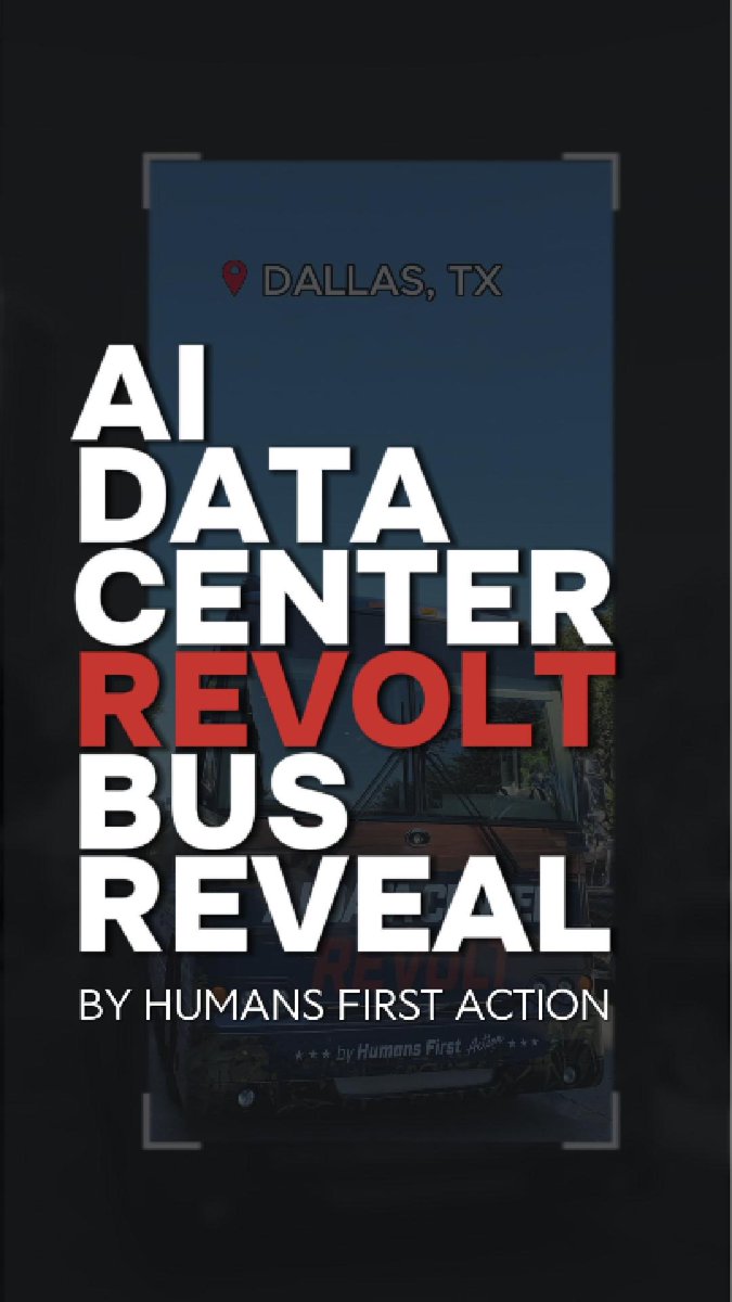 Good morning! The Data Center Revolt bus tour kicks off from Austin, TX this morning… ⏰ 10AM 📍 Texas State Capitol We are hitting the road and taking the fight straight to communities across America. ⚡ Local control 🌾 Protect our farmland 🏠 Defend property rights 💰 No corporate welfare for Big Tech 💡 Protect ratepayers Big Tech has the lobbyists, billions, and political influence. We have the PEOPLE. We’re crossing America to stand with communities fighting for local control, property rights, farmland and affordable electricity…and against corporate welfare for Big Tech. Technology should serve us. We don’t serve it. 🔥 AMERICA FIRST. 🔥 COMMUNITIES FIRST. 🔥 LET AMERICANS REIGN. See you on the road across the Heartland!
