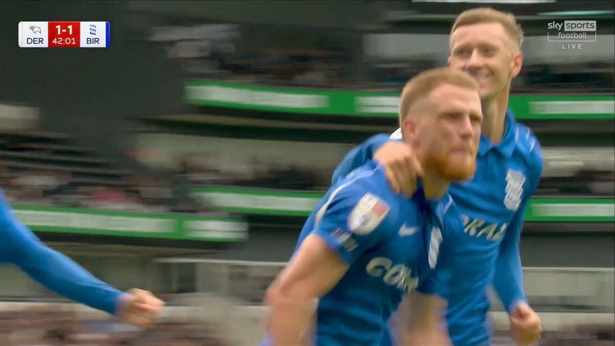 'The Derby County lead evaporates almost immediately!' Carlos Vicente sneaks in at the back post to level the score 💪