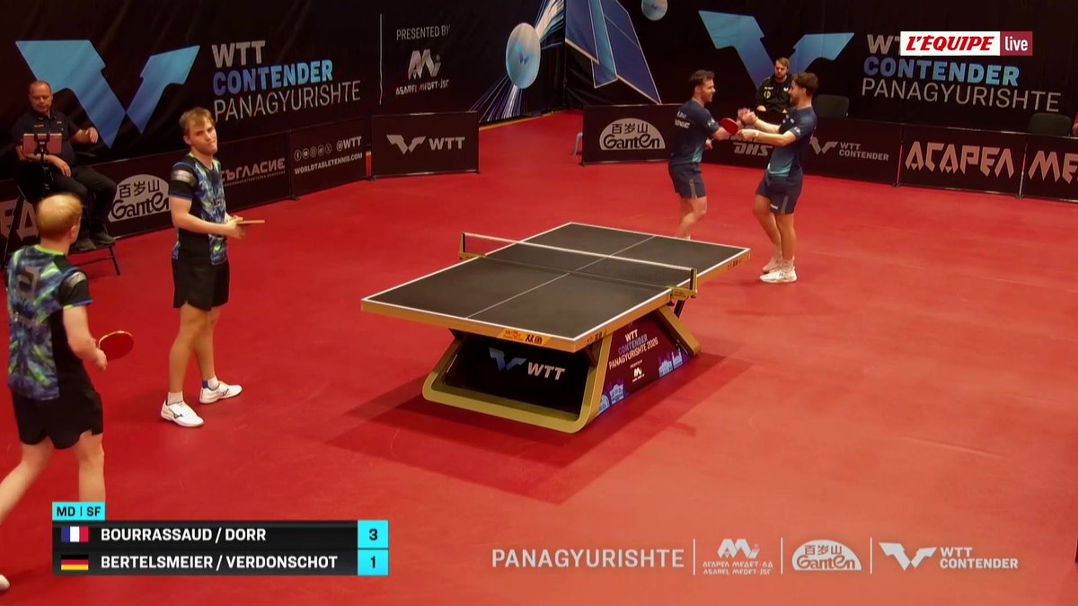 💪 Florian Bourrassaud et Estéban Dorr sont en finale du double au WTT Contender de Panagyurishte ! Les Français ont battu la paire allemande Bertelsmeier/Verdonschot en demi-finale. #lequipePING