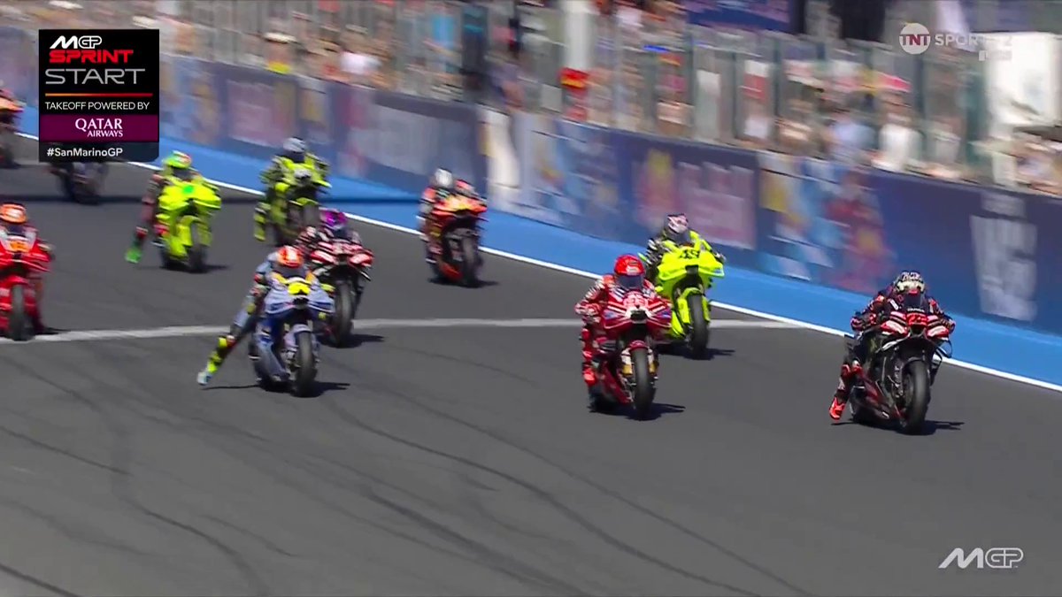 Marquez v Bezzecchi 🔥 What a first lap in Misano ⚔️ #MotoGP | #SanMarinoGP | Live on TNT Sports and HBO Max