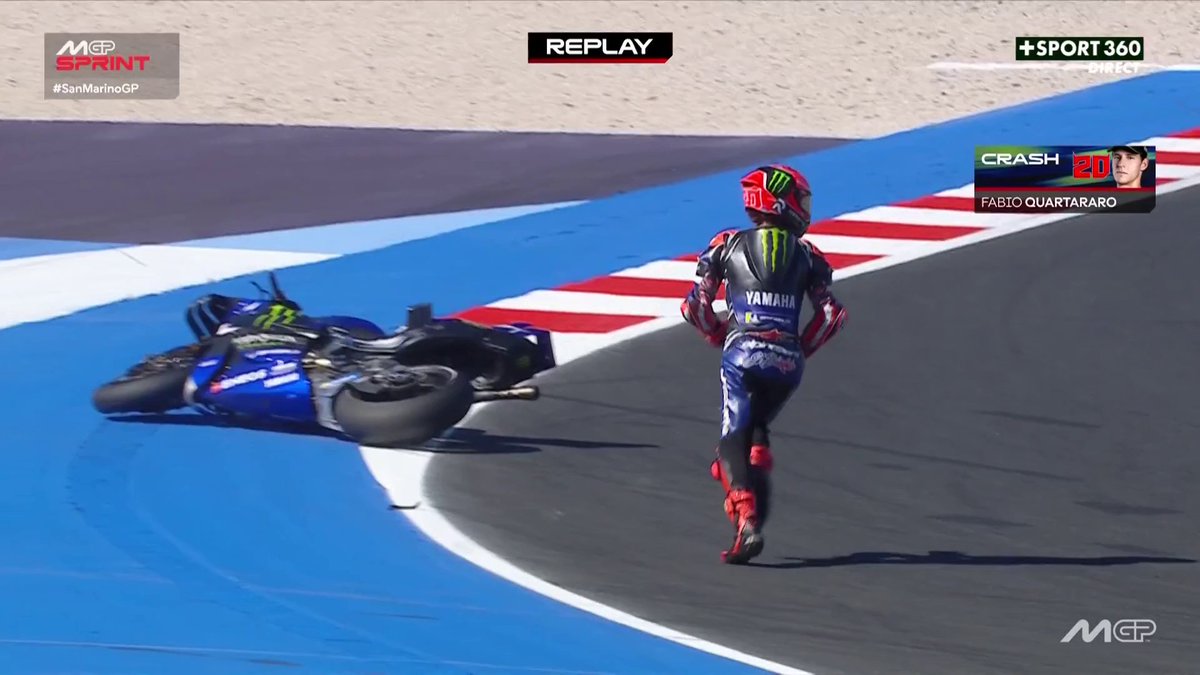 La chute de Fabio Quartararo ! 😱😱 #SanMarinoGP | #MotoGP